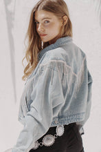 Load image into Gallery viewer, Rhinestone Fringe Denim Jacket - 2 Colors Available
