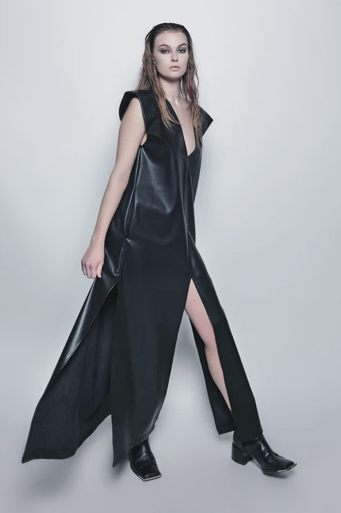 Article X Leather V Maxi Dress