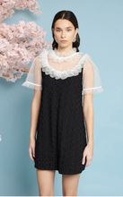 Load image into Gallery viewer, SisterJane Mara Jacquard Black mini dress
