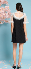 Load image into Gallery viewer, SisterJane Mara Jacquard Black mini dress

