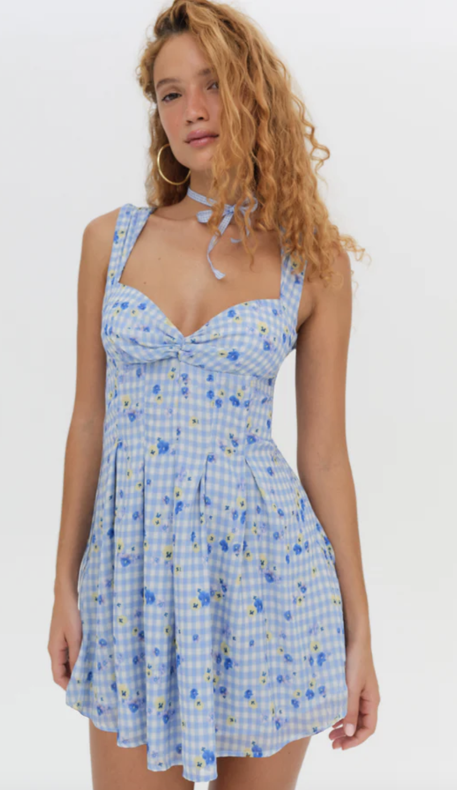 For Love & lemons Eileen Blue mini dress